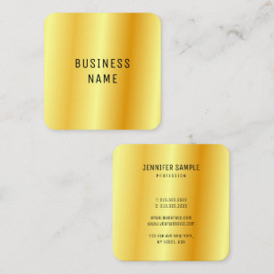Carte De Visite Carré Faux Gold Metallo Look Moderne Glamor Corporate