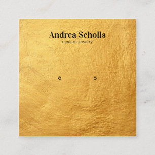 Carte De Visite Carré Faux GOLD Modern Bold Jewelry Stud Earring Display