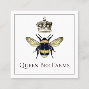 Carte De Visite Carré Ferme d'apiculture de la Couronne d'abeilles de mi
