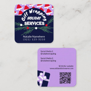 Carte De Visite Carré Festive Purple Professional Service d'emballage ca