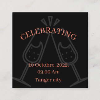 Carte De Visite Carré Fête de l'invitation