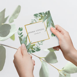 Carte de visite Carré Feuille Eucalyptus