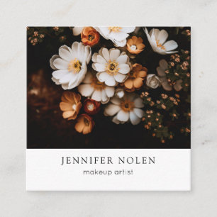 Carte De Visite Carré Feuilles tropicaux