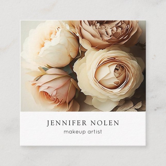 Carte De Visite Carré Feuilles tropicaux (Devant)