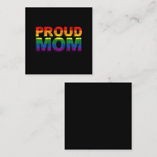 Carte De Visite Carré Fier maman Gay pride LGBT Rainbow Mother LGBTQ (Devant / Derrière)