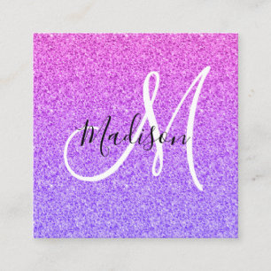 Carte De Visite Carré Fille et Glam Lilac Parties scintillant violette O