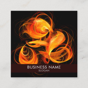 Carte De Visite Carré Fireball Abstrait Art Professional