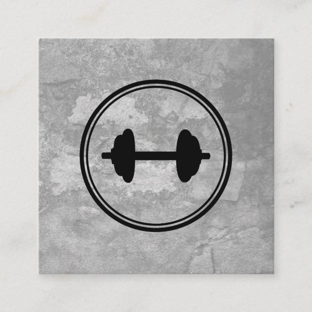 Carte De Visite Carré Fitness Gris Texture (Devant)