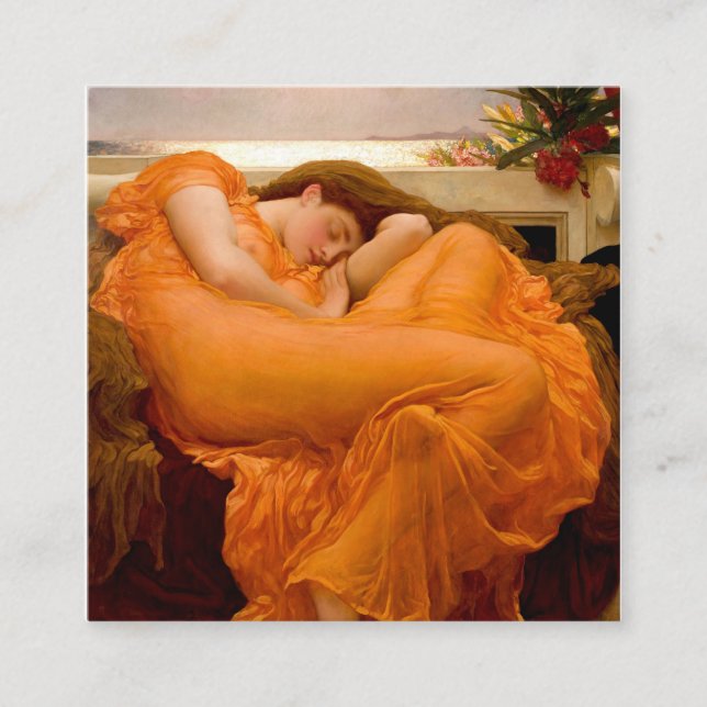 Carte De Visite Carré Flaming Juin Peinture Par Frederic Leighton (Devant)