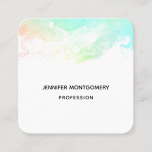 Carte De Visite Carré Flèches Abstraites vert et bleu