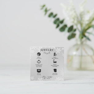Carte De Visite Carré Flèches de neige modernes en argent