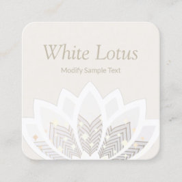 Carte De Visite Carré Fleur de lotus blanc Whimsical