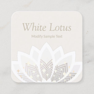 Carte De Visite Carré Fleur de lotus blanc Whimsical