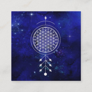 Carte De Visite Carré *~* Fleur de l'univers Reiki Astrologie de la vie 