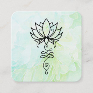 Carte De Visite Carré *~* Fleur Géométrie Sacrée Nirvana Yoga Lotus   