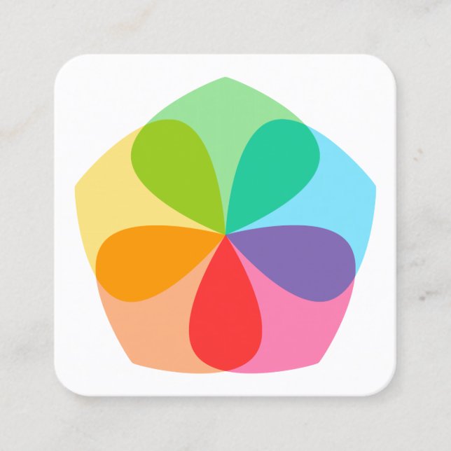 Carte De Visite Carré Fleur géométrique (Devant)