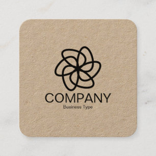 Carte De Visite Carré Fleur géométrique 04 - Kraft