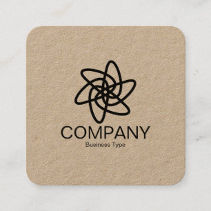 Carte De Visite Carré Fleur géométrique 05 - Blanc