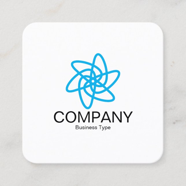 Carte De Visite Carré Fleur géométrique 05 - Blanc (Devant)