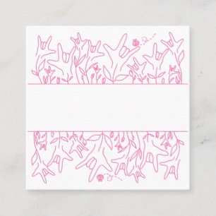 Carte De Visite Carré Fleur ILY - Nom personnalisé ASL Design