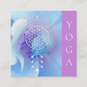 Carte De Visite Carré Fleur sacrée de la géométrie de *~* de yoga de