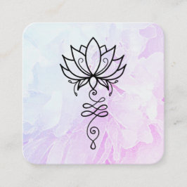 Carte De Visite Carré *~* Fleur Sacrée Géométrie Nirvana Yoga Peony