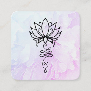 Carte De Visite Carré *~* Fleur Sacrée Géométrie Nirvana Yoga Peony  