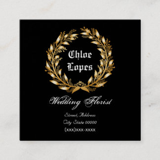 Carte De Visite Carré Fleuriste de mariage