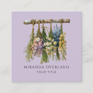 Carte De Visite Carré Fleurs de pendage uniques