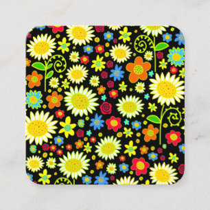 Carte De Visite Carré Fleurs de printemps