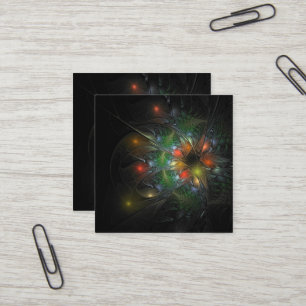 Carte De Visite Carré Fleurs imaginaires fractales douces et tendres