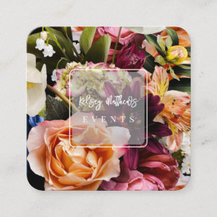 Carte De Visite Carré Fleurs sombres et lunaires de PixDezines