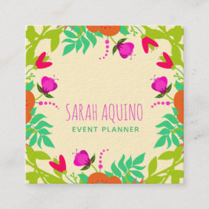 Carte De Visite Carré Fleurs Whimsical Floral Event Planner