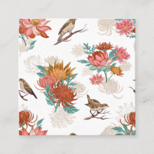 Carte De Visite Carré Floral Et Bruant