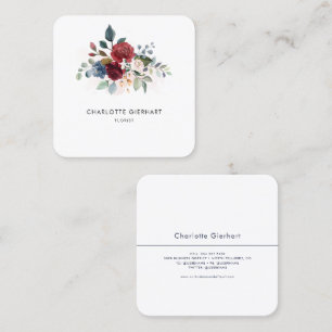 Carte De Visite Carré Floral Fleuron moderne fleuriste professionnel