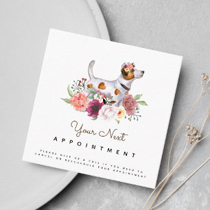 Carte De Visite Carré Floral Jack Russel Terrier Rappel de nomination