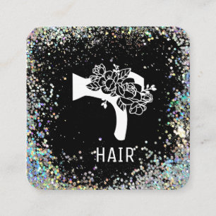 Carte De Visite Carré *~* Floral Sèche-Cheveux Parties scintillant Fleur