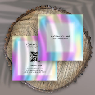 Carte De Visite Carré Fond iridescent coloré