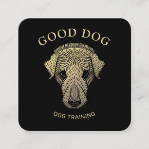 Carte De Visite Carré Formation d'entraîneur de chien d'or