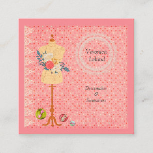 Carte De Visite Carré Forme de robe pour Seamstress Dressmaker Designer