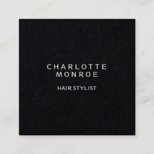 Carte De Visite Carré Forme minimaliste moderne noire de carré de