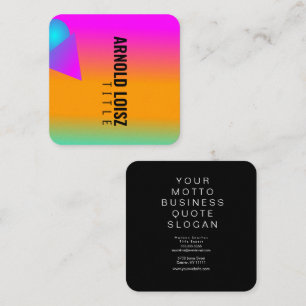 Carte De Visite Carré Formes Géométriques Néon DJ Club Musicien