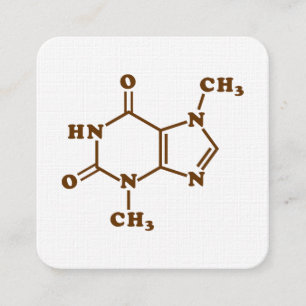 Carte De Visite Carré Formule chimique de la théobromine de chocolat