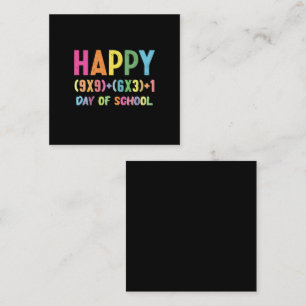 Carte De Visite Carré Formule Mathématique 100 Jours D'école Drôle Prof 