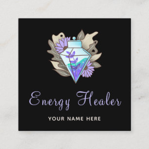 Carte De Visite Carré Fortune Teller Energy Healer Potion magique Diaman