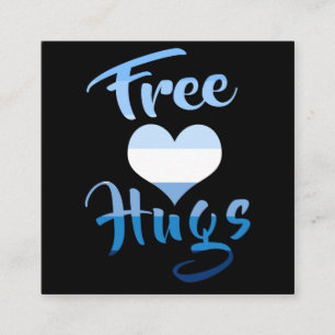 Carte De Visite Carré Free Hugs with Heart 