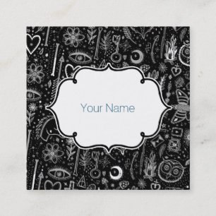 Carte De Visite Carré Funky Nature Of Life Notes Motif 4