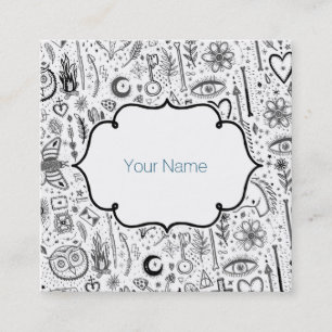 Carte De Visite Carré Funky Nature Of Life Notes Motif 5