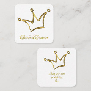 Carte De Visite Carré Funny Couronne d'or - luxe royal 1