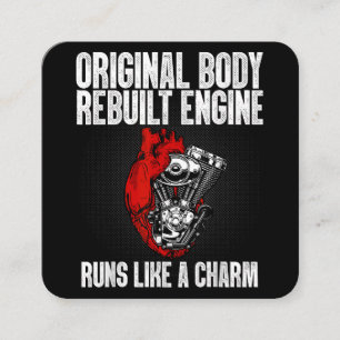 Carte De Visite Carré Funny Open Heart Chirurgie Récupération Survivant 